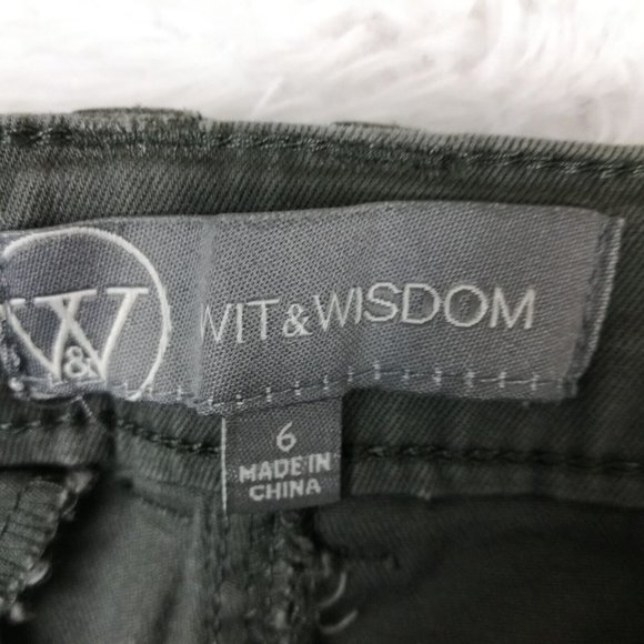 Wit & Wisdom Womens Jeans Ab Solution Ankle Skimmer  Gray Green Mid Rise 6 - Picture 10 of 11